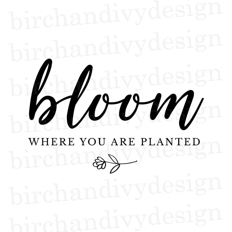 Bloom Where You Are Planted SVG File Instant Download for | Etsy