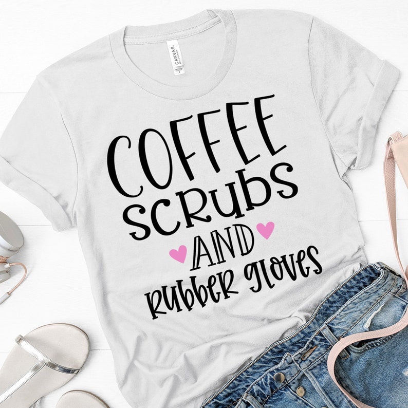 Coffee Scrubs and Rubber Gloves SVG File Cut File for | Etsy