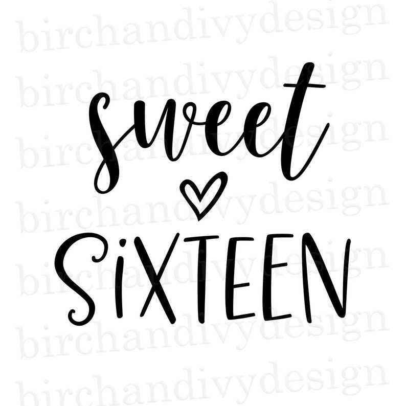 Download Sweet Sixteen SVG File Instant Download for Cricut or | Etsy