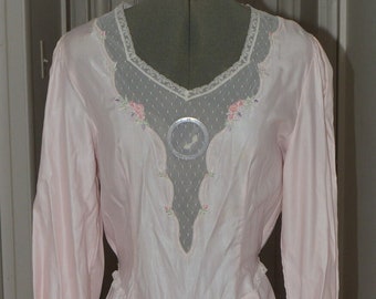 READ LISTING stains, vintage New w/tag NWT Barbizon Boutique pink nightgown m med