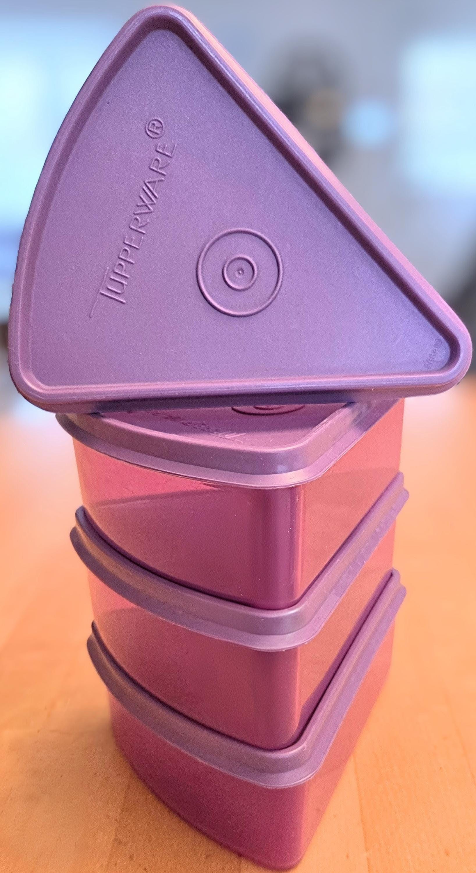 Tupperware 4 Containers With Lids Purple Plum Pie Slice Keepers W