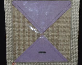 NOS Vintage New square table cloth & napkins Sweden Swedish Stildukar Garnti Lavender Linen