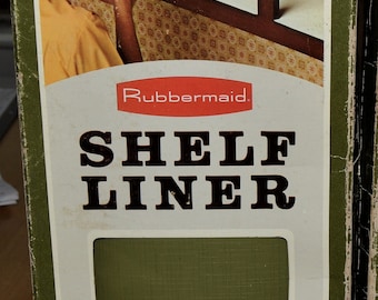 Vintage 1968 RUBBERMAID retro Shelf draw liner AVACADO GREEN 25ft x12in rip box top