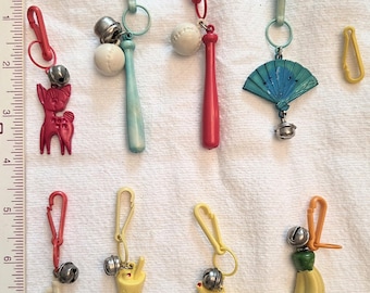 Sleutelhanger Belsluiting Vintage 80's Nieuwigheid Platic Charm Retro Collectible Lot ketting armband