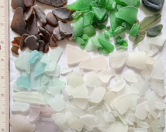 Natural Sea Beach Glass 453g/1lb Genuine Atlantic East Coast Surf Tumbled Lot