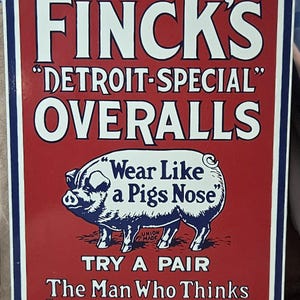 Finck's Overalls Sign - Etsy