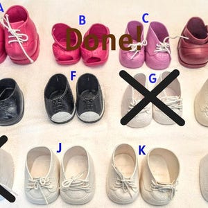 Cabbage Patch Kids vintage PICK and CHOOSE CPK Doll White Lace Up Shoes, slip on or Sneakers