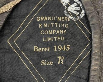 Boina canadiense original de la Segunda Guerra Mundial, modelo Grand Mere, 1945, uniforme militar, talla 7 3/4, Canadá, Segunda Guerra Mundial.