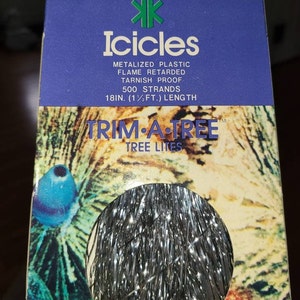 Tinsel SILVER Foil Icicles 4 box VINTAGE NEW boxes Christmas Tree ornament decoration