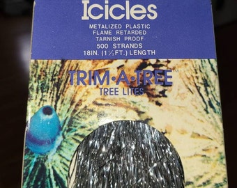 Tinsel SILVER Foil Icicles 4 VINTAGE NEW boxes Christmas Tree 18