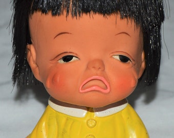 Iwai Industrial doll crying cry baby tears 1960 Japan Japanese, hellowai, vintage toy doll