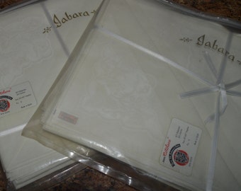 VINTAGE 20 Unused New Tags Fancy Jabara Dinner Napkins cotton polyester