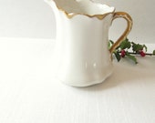 RESERVED FOR KADY - Vintage China Pitcher  White and Gold  Johnson Brothers China