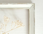 RESERVED FOR KIM - Vintage Picture Frame . Whitewashed Gold .  White Wood Frame . Wall Decor