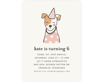 Puppy Party Invitation w/ Picture, Puppy Birthday Invitation, Puppy Birthday Party, Instant Download, Dog Birthday Party, Printable Template