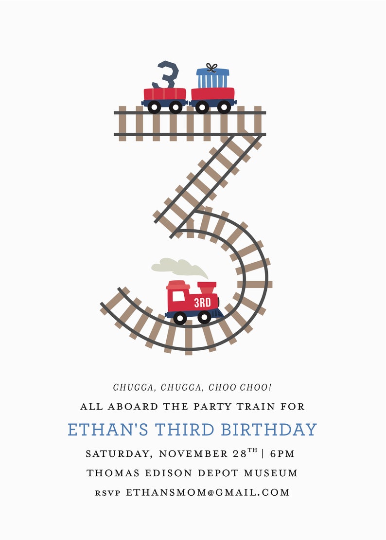 Chugga Chugga Two Two Birthday Invitation Train Invitations Instant Download Printable image 7