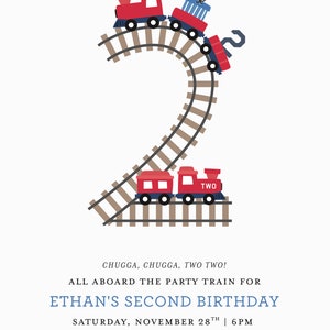 Chugga Chugga Two Two Birthday Invitation Train Invitations Instant Download Printable image 6