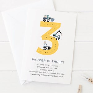 1st Birthday Construction Invitation Instant Download, First Birthday Invitation, Second Birthday, Third Birthday Invitation, Templett image 4