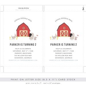 Barnyard Birthday Invitation w/ Picture First Birthday Invitation, Farm Party, Farm Birthday, Barnyard Party, Printable Template, PDF image 5