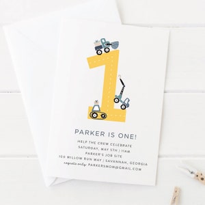 1st Birthday Construction Invitation Instant Download, First Birthday Invitation, Second Birthday, Third Birthday Invitation, Templett image 2