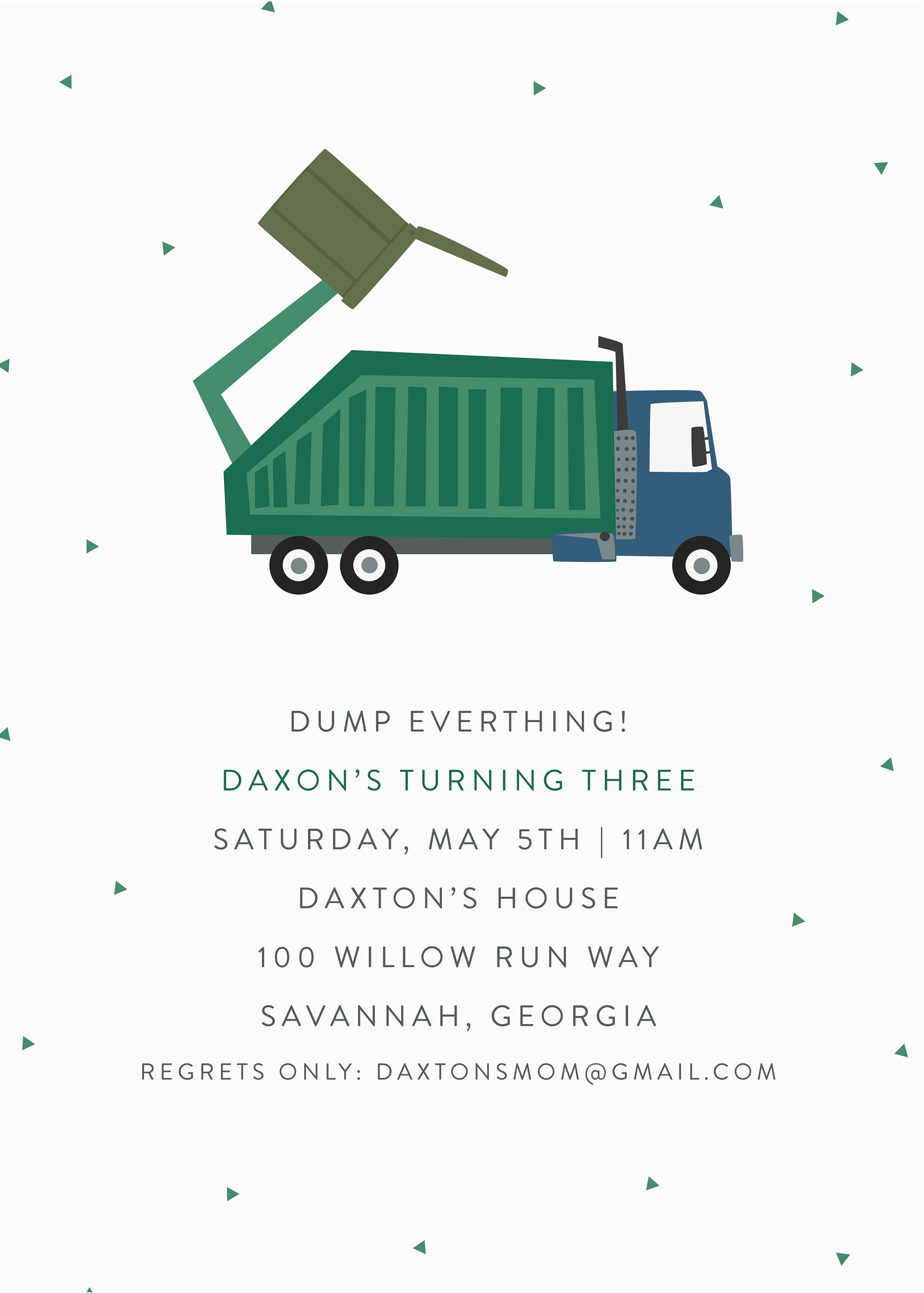 garbage truck invitations garbage truck invitations