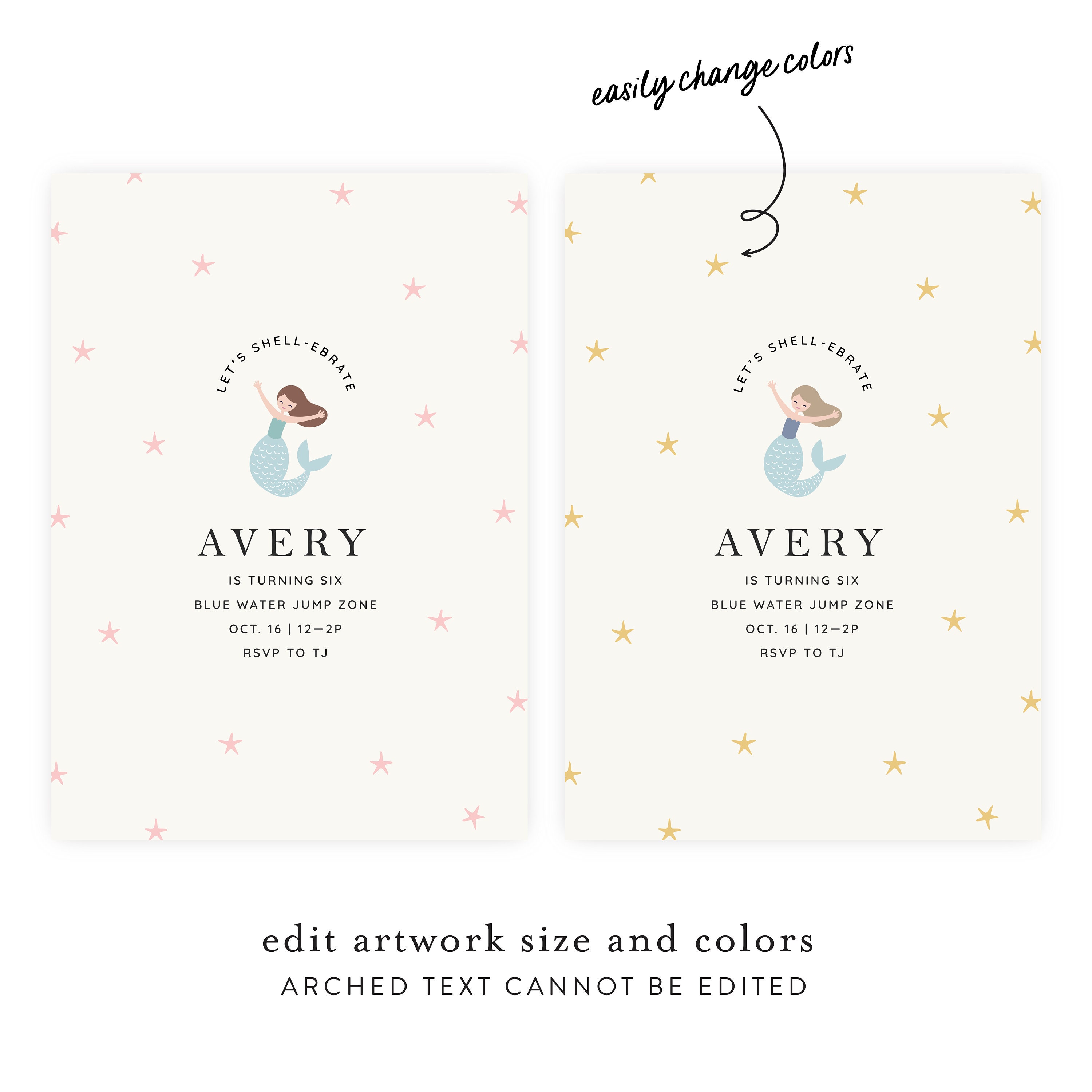 Printable Mermaid Birthday Invitation Instant Download - Etsy