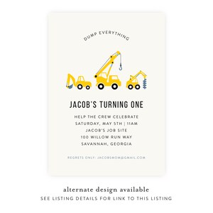 1st Birthday Construction Invitation Instant Download, First Birthday Invitation, Second Birthday, Third Birthday Invitation, Templett image 8