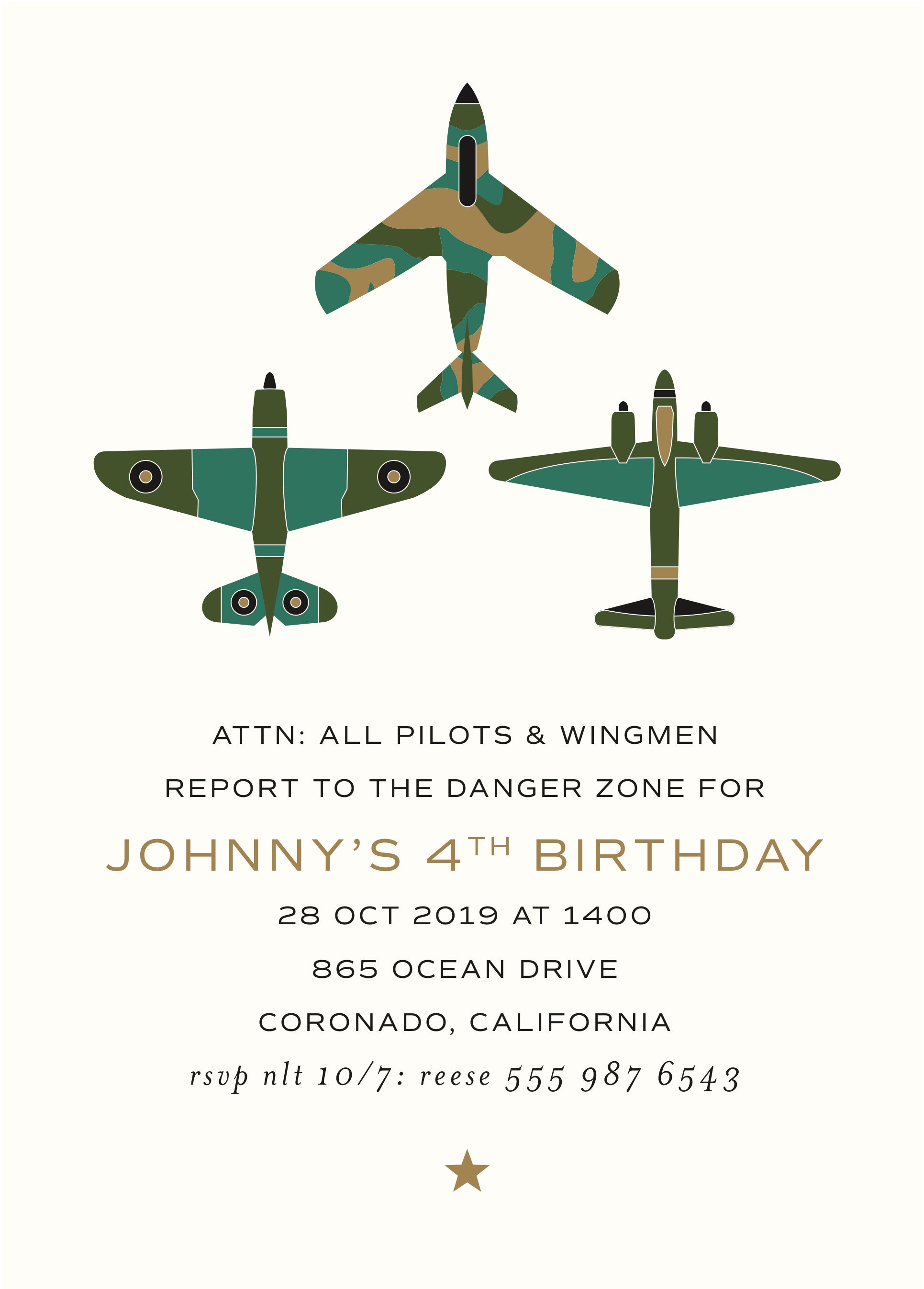 Jets Birthday Invitation With Photo Printable Military Etsy