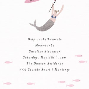 Mermaid Baby Shower Invitation Mermaid Invitation, Editable, Printable Template, Instant Download, Under the Sea, Diaper Raffle, PDF image 7