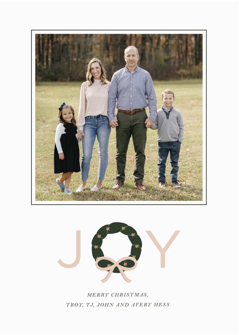 Classic Christmas Photo Card Timeless Holiday Photo Card, Instant Download image 2