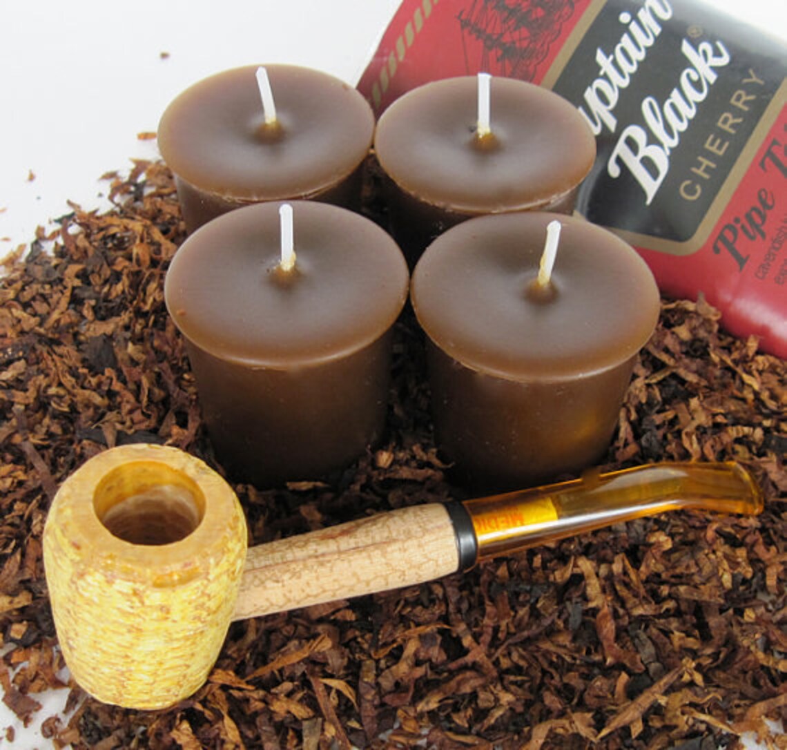 CHERRY PIPE TOBACCO 4 Votives or 4oz Soy Jar Candle Etsy