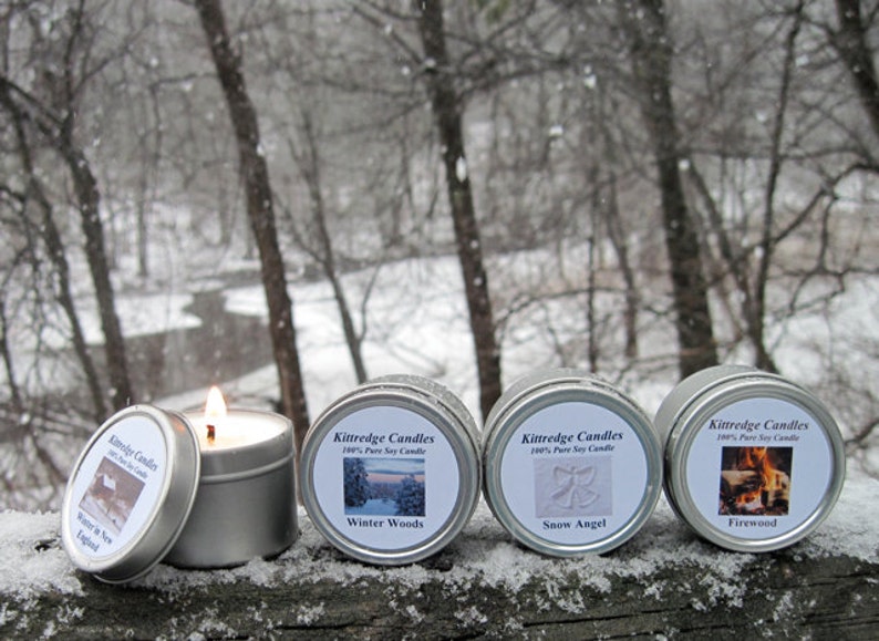 WINTER SAMPLER four 2-oz soy candles image 1