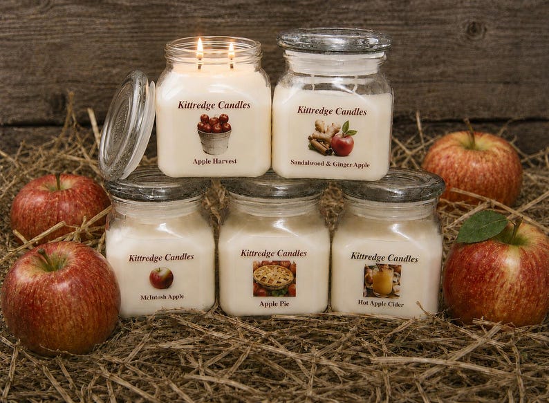 APPLE LOVERS COLLECTION - One 10-oz Soy Jar Candle image 1