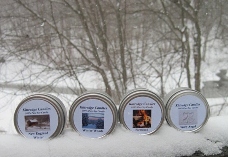 WINTER SAMPLER four 2-oz soy candles image 2