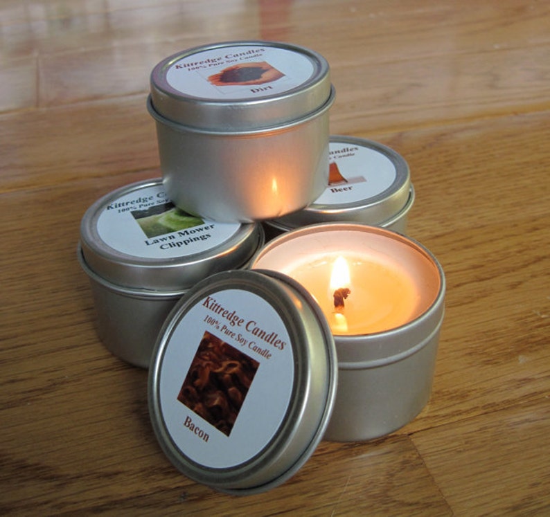 WEIRD SAMPLER four 2-oz soy candles image 1