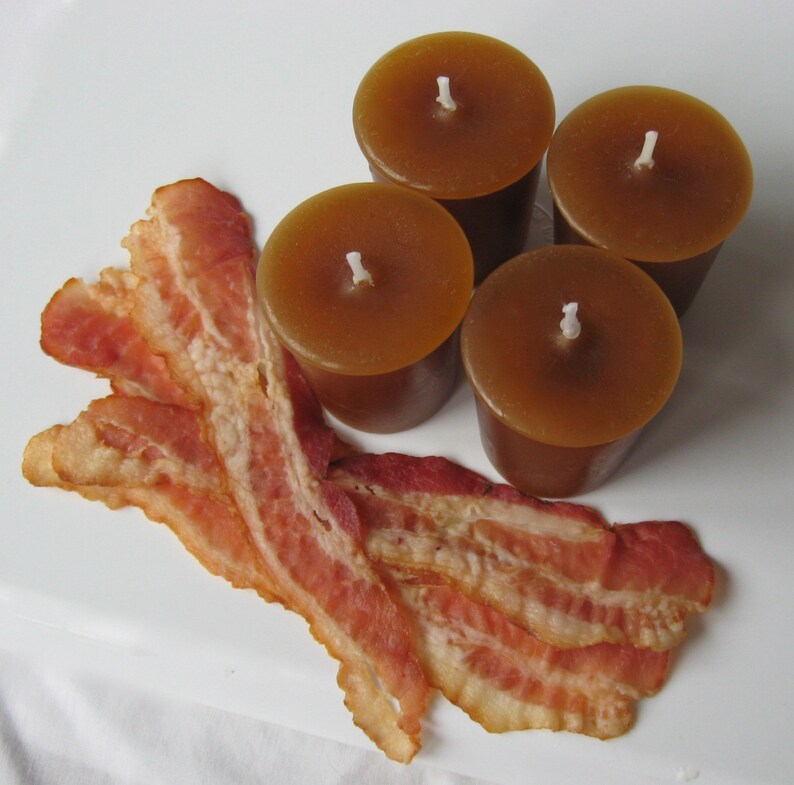 BACON CANDLES 4 votives or 4-oz soy jar candle image 1