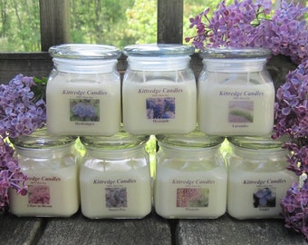 PURPLE FLOWER COLLECTION: One 10-oz Soy Jar Candle