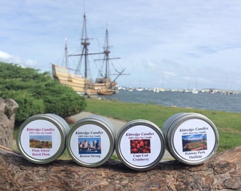MASSACHUSETTS  SAMPLER (four 2-oz soy candles)