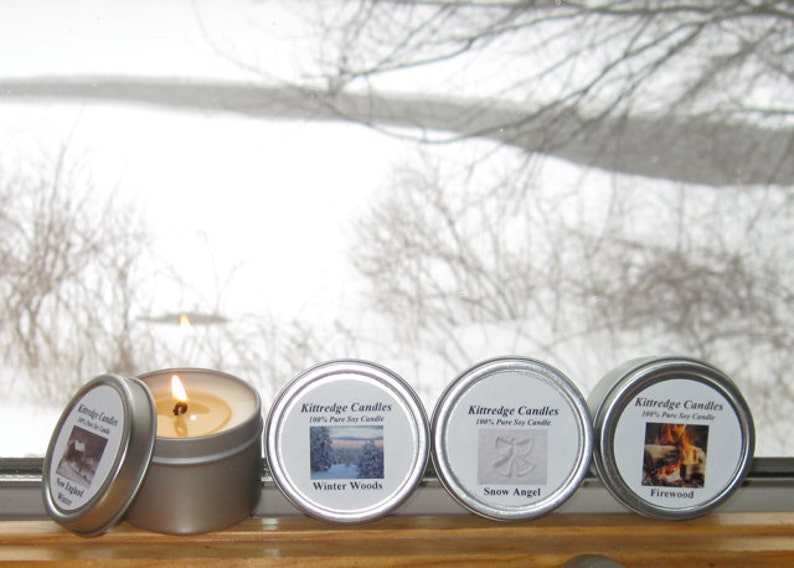 WINTER SAMPLER four 2-oz soy candles image 3