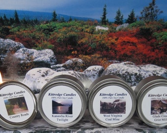 WEST VIRGINIA SAMPLER (four 2-oz soy candles)