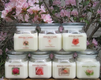 PINK FLOWER COLLECTION: One 10-oz Soy Jar Candle