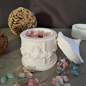 Profumatore in gesso con foglie stilizzate - Ella Bomboniere
