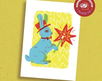 Kaninchen Magier Kunstdruck: Signierte 13x18 Illustration