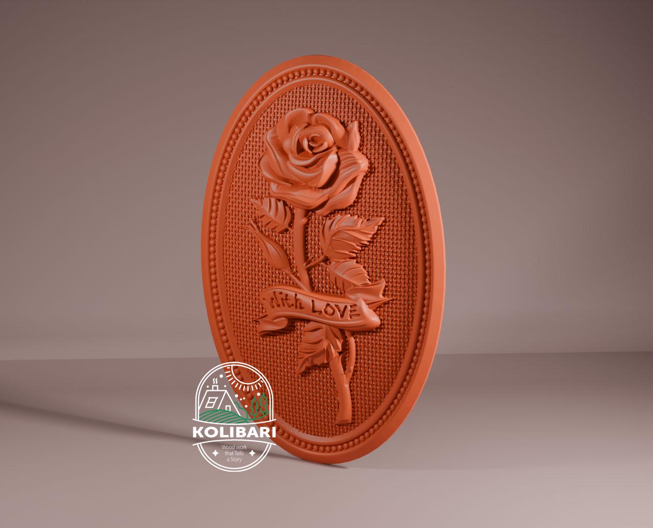 Rose With Love 3D STL Model: CNC Router Engraver File - Etsy