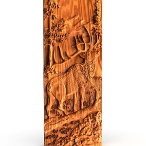 Deer in the Forest, 3D STL Model, CNC Router Engraver, Artcam, Aspire, CNC files, Wood, Art, Wall Decor, Cnc