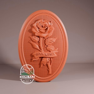 Rose-With love, 3D STL Model, CNC Router Engraver, Artcam, Aspire, CNC files, Wood, Art, Wall Decor, Cnc