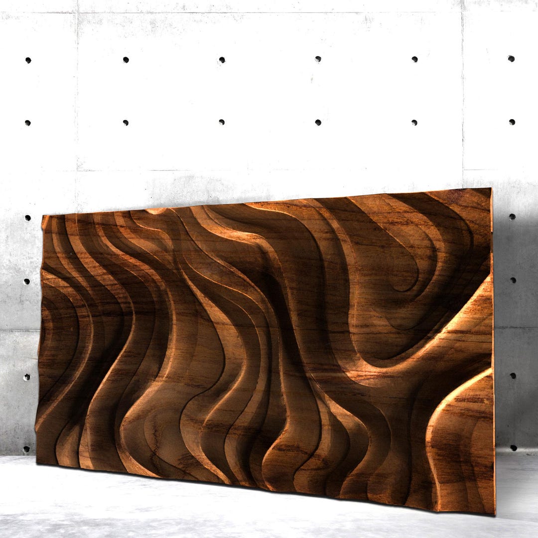 Wavy Wood Wall Decor CNC File | Modern Wall Art Digital Download - Etsy