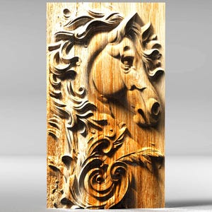 Horse Relief 3D STL Model: CNC Router Carving, Wall Art (Digital File)