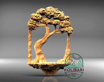 Bonsai Tree STL Model: CNC Router File, Zen Garden Decor (Digital Download