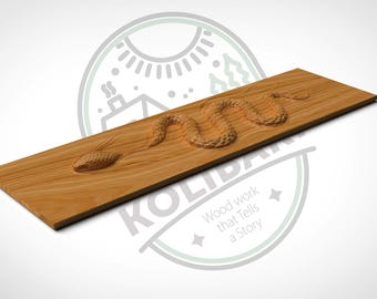 Archivo STL de serpiente y ondas para tallado de madera CNC: descarga digital en relieve 3D